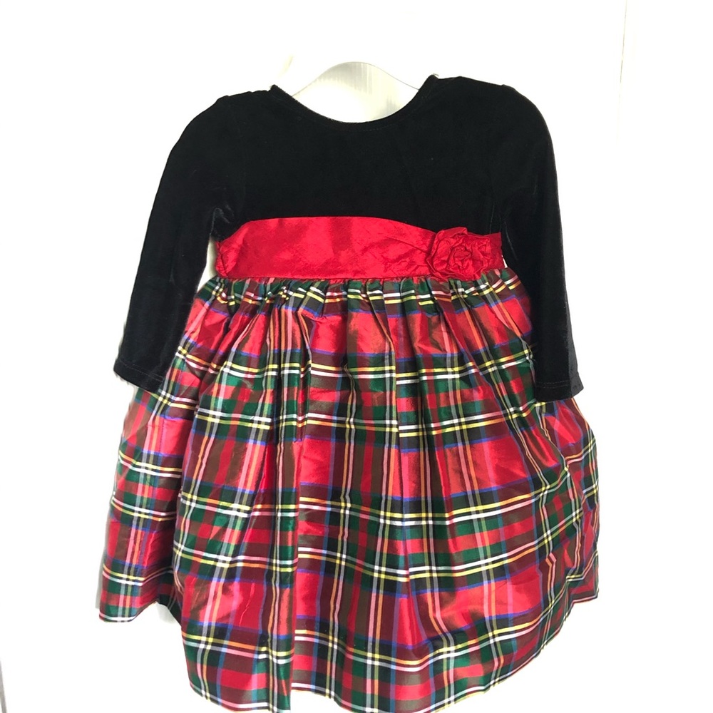 Girls Winter Holiday Christmas Baby Plaid Dress